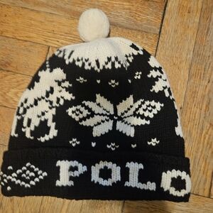 Ralph Lauren Black and White Knit Hat